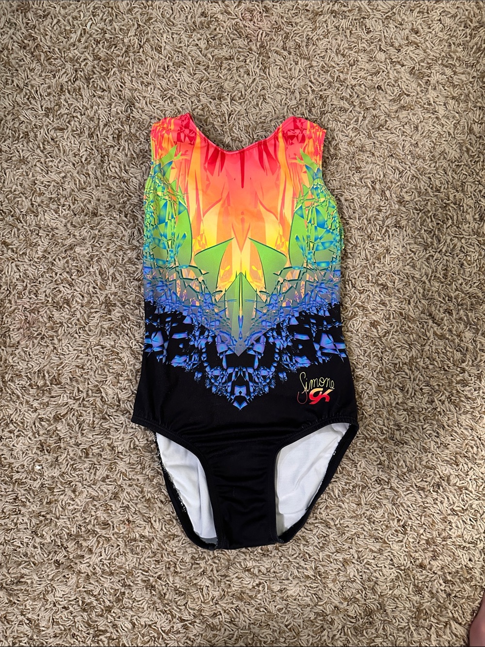 GK leotard Black Multi Rainbow Gradient Tank One-Piece